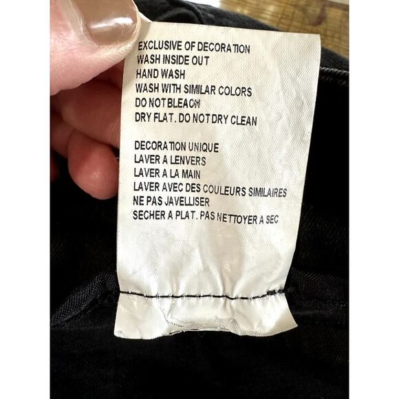 LISETTE L Women's Embellished Trim Tummy Control Denim Jeans Black Size 10 - Picture 11 of 11